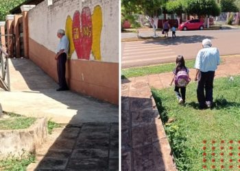 Conmueve abuelito de 91 años que acompaña a bisnieta (FOTO)