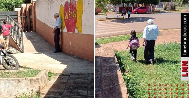 Conmueve abuelito de 91 años que acompaña a bisnieta (FOTO)