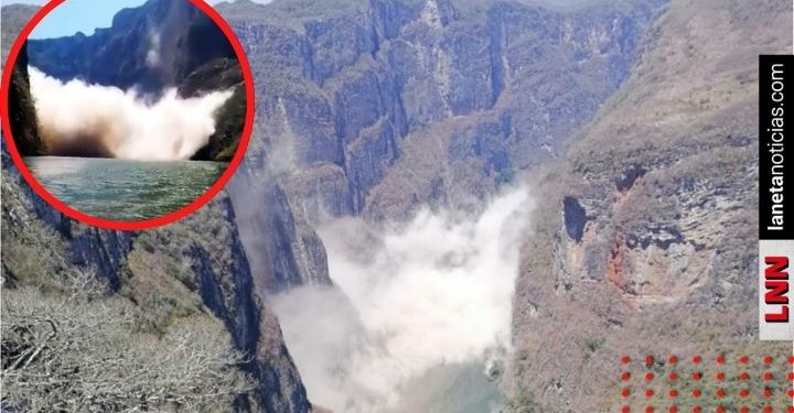 ¡Nmms! Captan momento de desprendimiento de pared del Cañón del Sumidero (VIDEO)