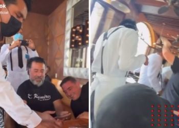 Integrante de Molotov da pastelazo a mesero (VIDEO)