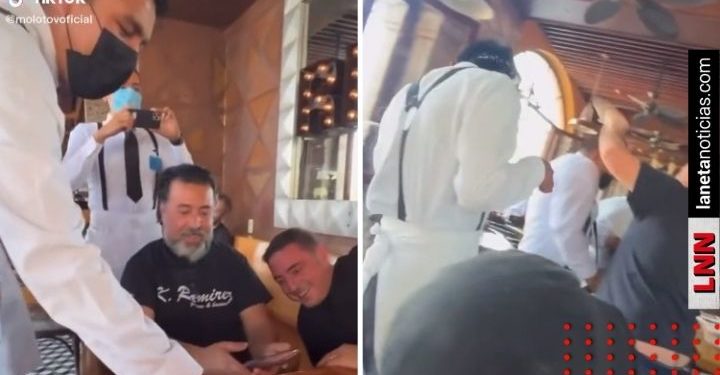 Integrante de Molotov da pastelazo a mesero (VIDEO)