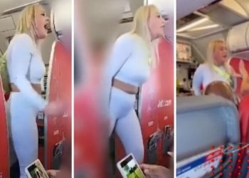 ¡Se armó la gorda! Pasajera intenta abrir puerta de avión en pleno vuelo (VIDEO)