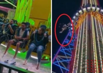 Video del momento en que joven cae de juego mecánico y muere