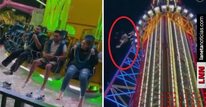 Video del momento en que joven cae de juego mecánico y muere