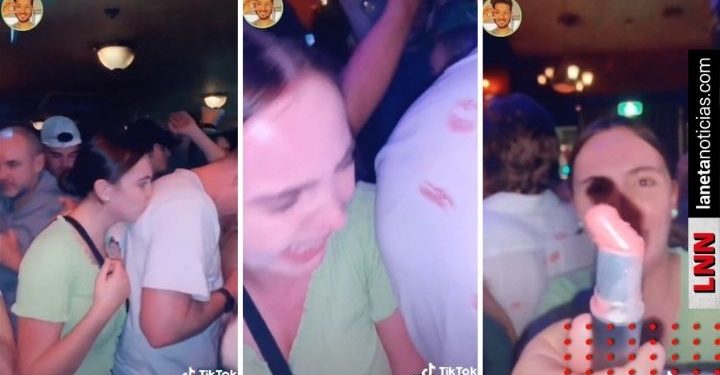 Mujer marca sus besos en camisas de varios hombres (VIDEO)