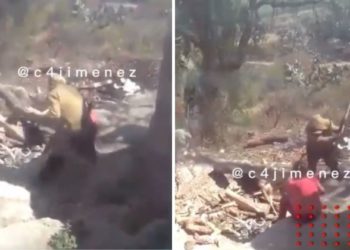 Exhiben a sujeto que amedrenta con hacha a su mamá (VIDEO)