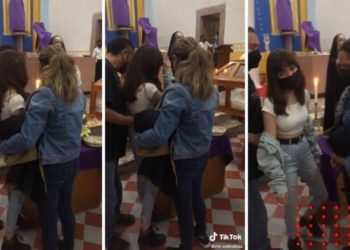 Llevan a hija a iglesia a jurar para que no le hable a su ex