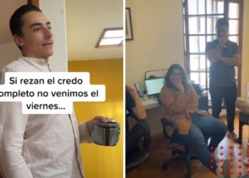 Jefe pide a empleados rezar el credo; video se viraliza