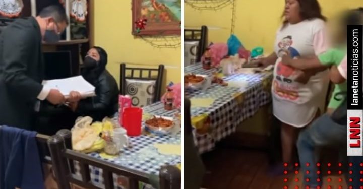 Niño llora durante embargo al ver que se llevan su tele