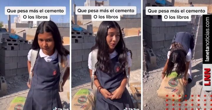 Albañil da lección a su hija y la lleva a construcción