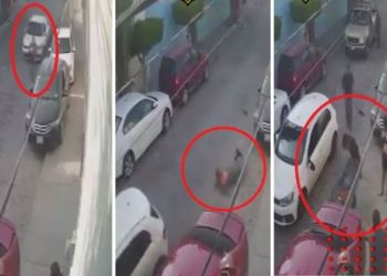 Automovilista atropella y golpea a presunto ladrón (VIDEO)