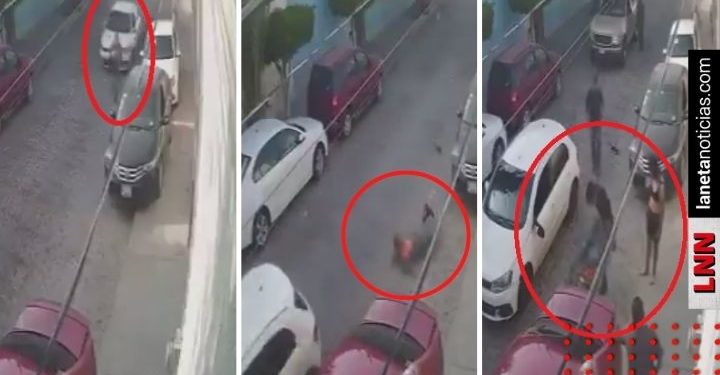 Automovilista atropella y golpea a presunto ladrón (VIDEO)