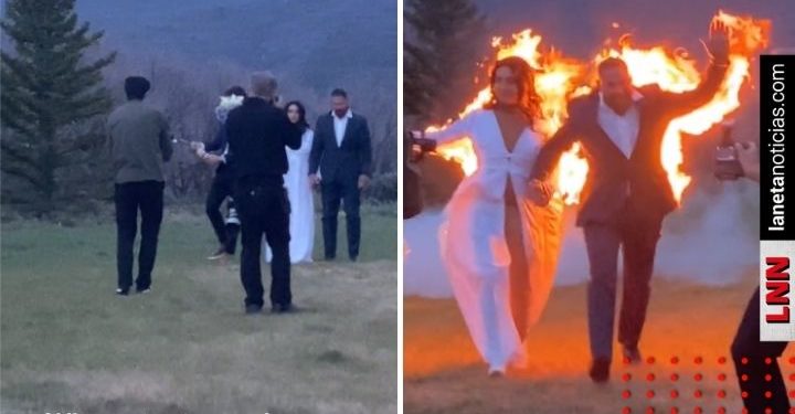 Pareja de novios se prende fuego en plena boda (VIDEO)