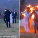 Pareja de novios se prende fuego en plena boda (VIDEO)