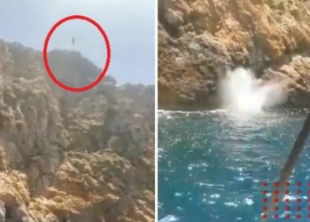 Turista salta al mar desde acantilado y muere (VIDEO)