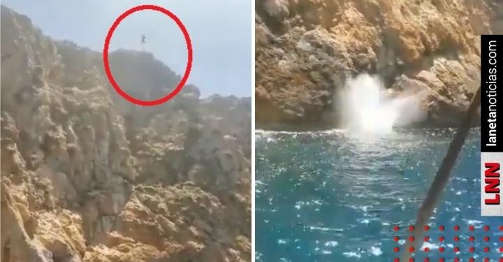 Turista salta al mar desde acantilado y muere (VIDEO)