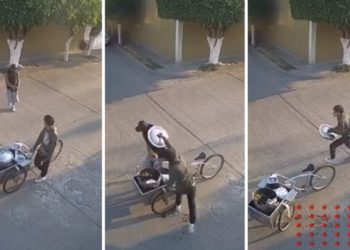 Video de tamalero que enfrenta a ladrón con tapa de vaporera