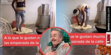 Vendedor de empanadas prepara masa con los pies (VIDEO)