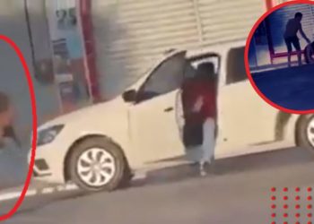 Sujetos bajan de auto y arremeten contra hombre que golpeaba a mujer (VIDEO)