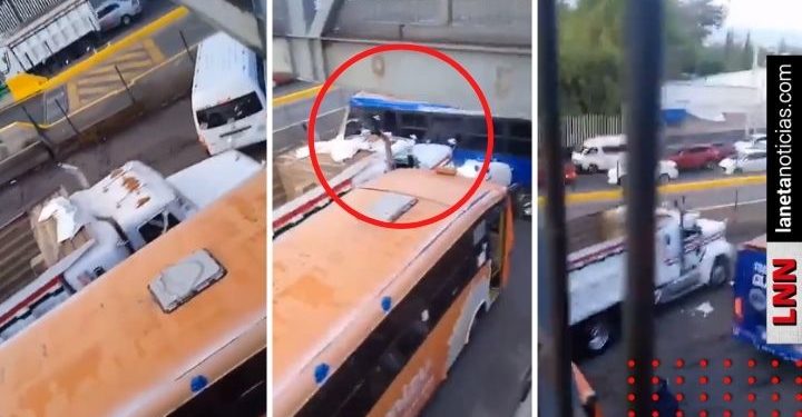 Camión atropella y mata a checador de transporte público