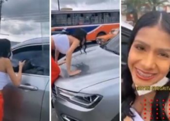 Joven reclama a novio por llevar a otra mujer en el carro