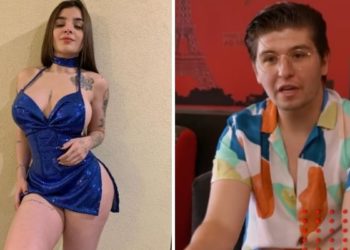 Captan a Karely Ruiz besando a influencer que dijo ser papá de hijo de Santa Fe Klan
