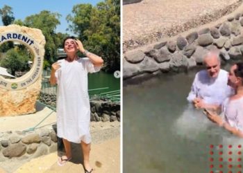 Kunno desata polémica al presumir bautizo en el río Jordan