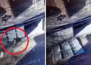 VIDEO: captan momento en que portón aplasta a niño de 3 años