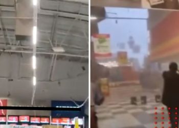 Video del momento en que colapsa techo de Soriana en CDMX