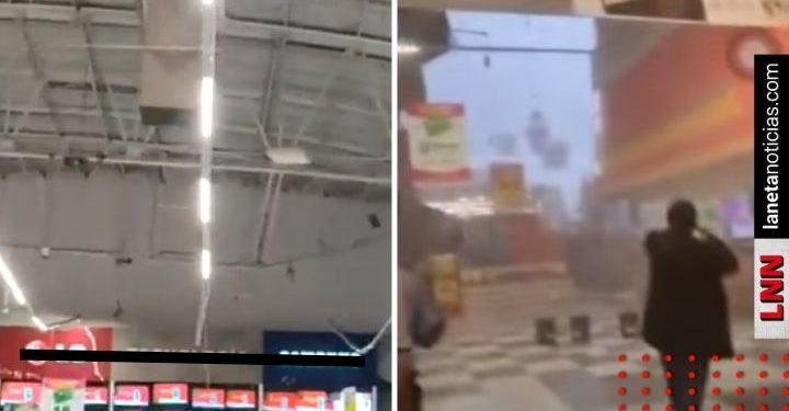 Video del momento en que colapsa techo de Soriana en CDMX