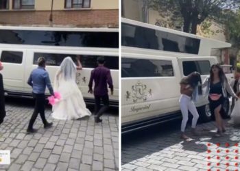 Encuentra a novio con otra afuera de la iglesia (VIDEO)