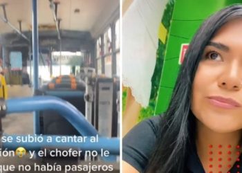 Hombre ciego se sube a cantar a camión vacío (VIDEO)
