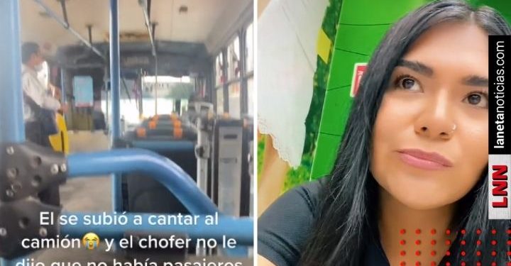 Hombre ciego se sube a cantar a camión vacío (VIDEO)