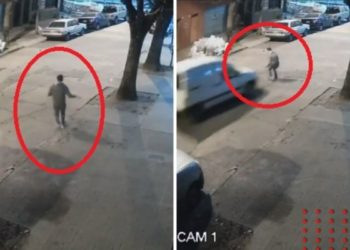 Sujeto persigue y atropella a ladrón que asaltó a su mamá