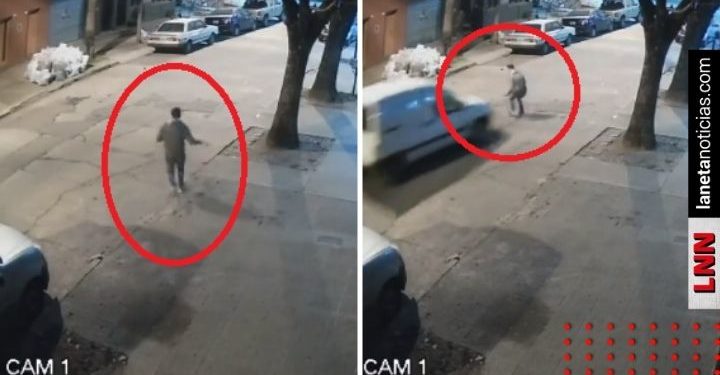 Sujeto persigue y atropella a ladrón que asaltó a su mamá