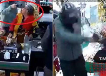 Empleado de tienda enfrenta a balazos a ladrón (VIDEO)