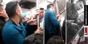 Sujeto jala palanca de emergencia del Metro y lo golpean