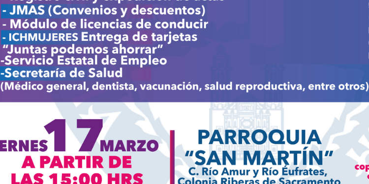 Invita SDHyBC a la feria de servicios en Riberas de Sacramento