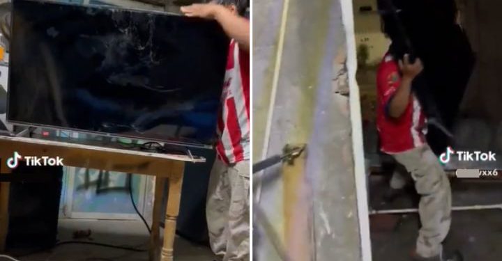 Aficionado de Chivas avienta tele por la ventana por derrota