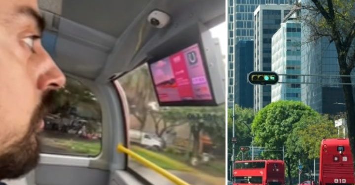 Argentinos viajan en Metrobús de CDMX y quedan sorprendidos