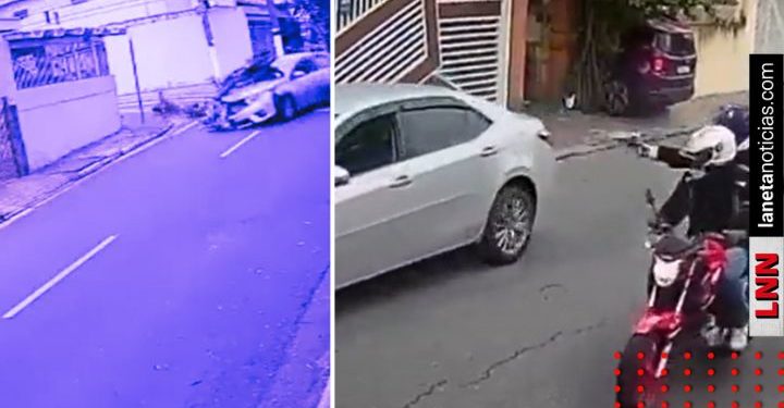 Asaltantes amagan a automovilista para robarle; víctima los atropella (VIDEO)