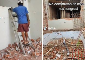 video hombre destruye casa que construyó terreno suegros