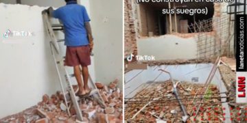 video hombre destruye casa que construyó terreno suegros