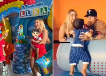 Santa Fe Klan y Maya Nazor celebran cumpleaños de su hijo