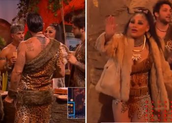 Barby Juárez cachetea a Nicola en fiesta de LCDLF (VIDEO)