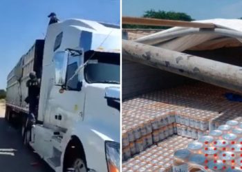 VIDEO: Aseguran tráiler repleto de cerveza clonada en Oaxaca