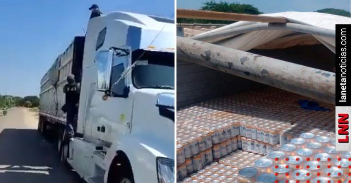 VIDEO: Aseguran tráiler repleto de cerveza clonada en Oaxaca