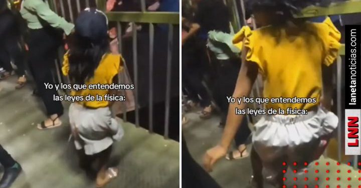 Niña desafía la gravedad en juego mecánico (VIDEO)