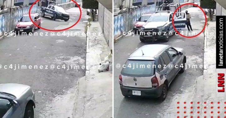 VIDEO: Polis aprovechan descuido y se roban cartón de chelas