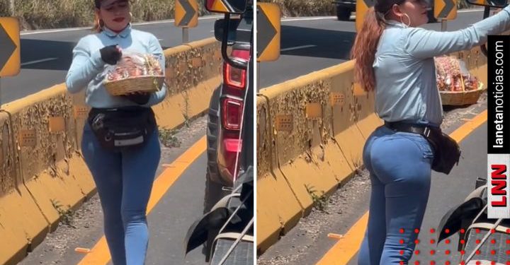 Vendedora de dulces en carretera conquista con su belleza